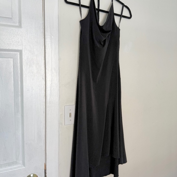 VINTAGE y2k halter asymmetrical cowlneck flowy dress - Picture 2 of 9